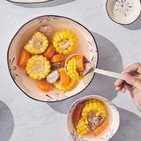 5in Beautiful Ceramic Bowl Purple Exquisite Ceramic Soup Bowls for Salad Pasta Rice Dessert - Extra Image