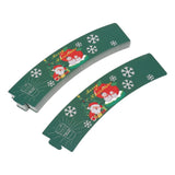 50PCS Coffee Cup Sleeves Disposable Paper Cup Sleeves Hot Drink Holder for Halloween Christmas Chocolate Cold Beverage Green - Front View