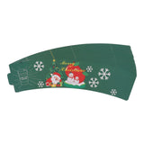 50PCS Coffee Cup Sleeves Disposable Paper Cup Sleeves Hot Drink Holder for Halloween Christmas Chocolate Cold Beverage Green - Low Angle