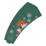 50PCS Coffee Cup Sleeves Disposable Paper Cup Sleeves Hot Drink Holder for Halloween Christmas Chocolate Cold Beverage Green