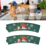 50PCS Coffee Cup Sleeves Disposable Paper Cup Sleeves Hot Drink Holder for Halloween Christmas Chocolate Cold Beverage Green - Extra Image