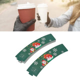 50PCS Coffee Cup Sleeves Disposable Paper Cup Sleeves Hot Drink Holder for Halloween Christmas Chocolate Cold Beverage Green