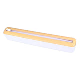 Reusable Cling Film Dispenser Magnetic Refillable Plastic Wrap Dispenser with Cutter Magnetic Stripe White Yellow