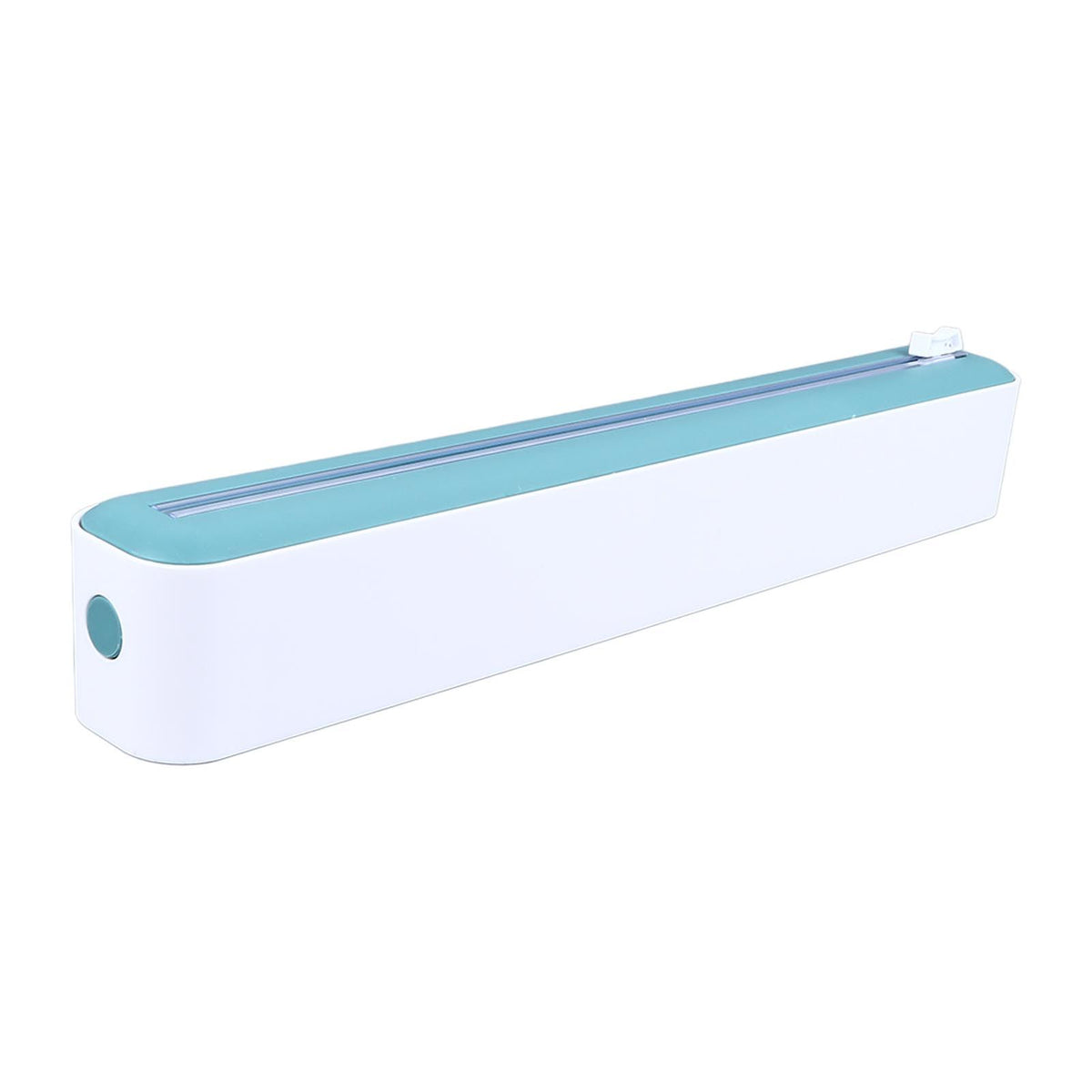 Reusable Cling Film Dispenser Magnetic Refillable Plastic Wrap Dispenser with Cutter Magnetic Stripe White Green