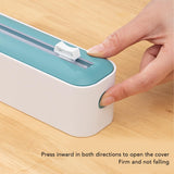 Reusable Cling Film Dispenser Magnetic Refillable Plastic Wrap Dispenser with Cutter Magnetic Stripe White Green - Extra Image