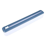 Reusable Cling Film Dispenser Magnetic Refillable Plastic Wrap Dispenser with Cutter Magnetic Stripe White Blue - 45-Degree Angle