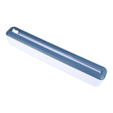 Reusable Cling Film Dispenser Magnetic Refillable Plastic Wrap Dispenser with Cutter Magnetic Stripe White Blue