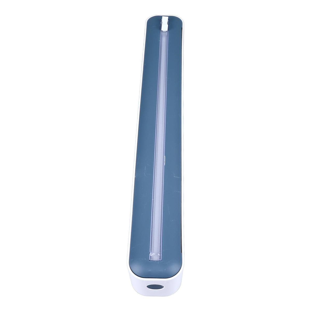 Reusable Cling Film Dispenser Magnetic Refillable Plastic Wrap Dispenser with Cutter Magnetic Stripe White Blue