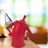 Storage Canister Resin Multifunctional Stylish Food Storage Jar Home Decoration for Jewelry Coffee Red S - Rear View