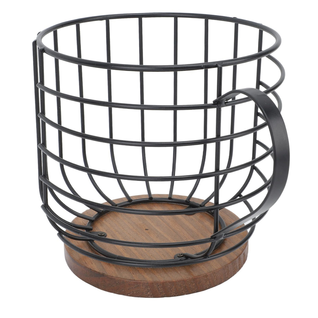 Coffee Pod Holder Iron Large Capacity Space Saving Wooden Base Coffee Pods Storage Organizer for Home Coffee Bar Black with Lid
