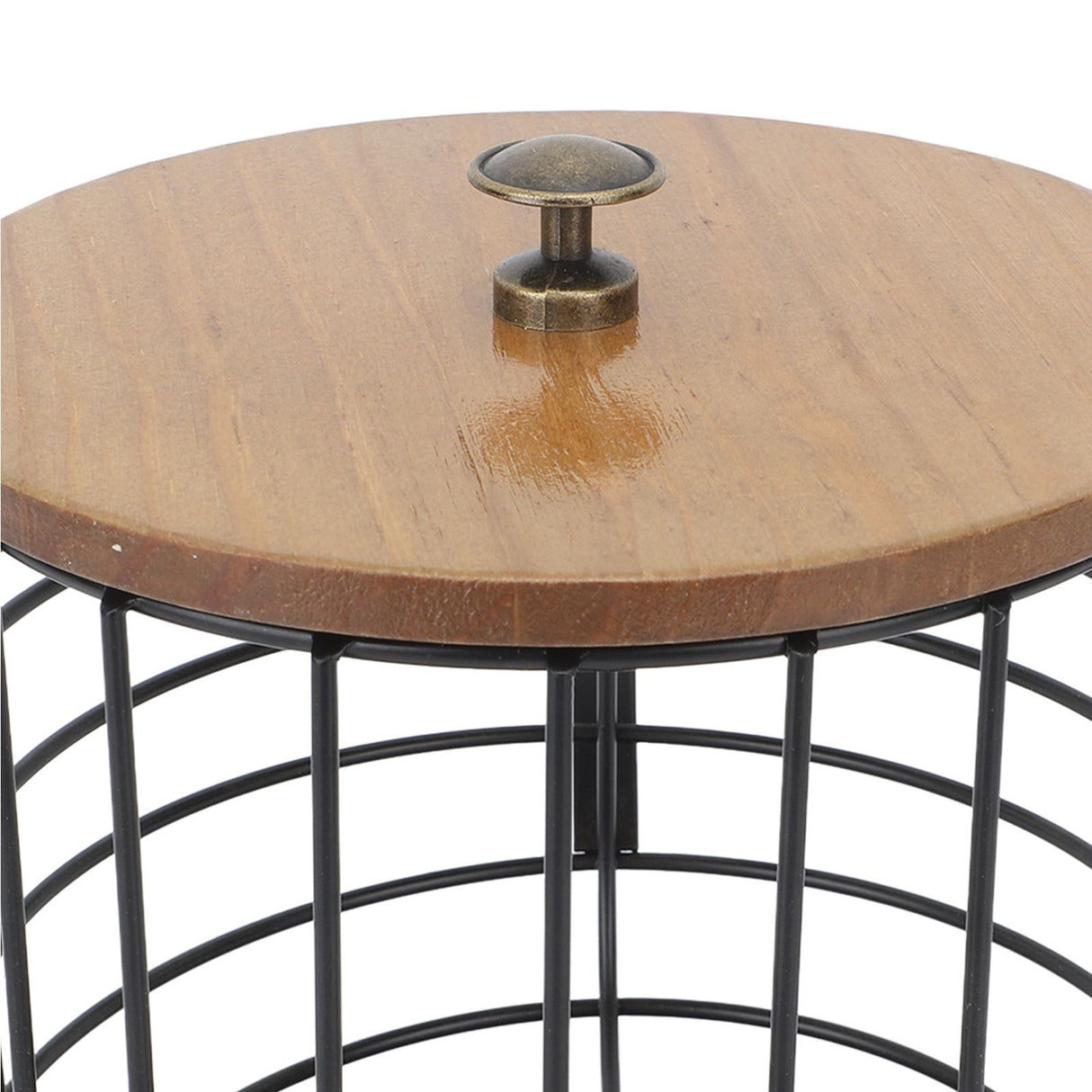 Coffee Pod Holder Iron Large Capacity Space Saving Wooden Base Coffee Pods Storage Organizer for Home Coffee Bar Black with Lid