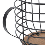 Coffee Pod Holder Iron Large Capacity Space Saving Wooden Base Coffee Pods Storage Organizer for Home Coffee Bar Black with Lid - Extra Image