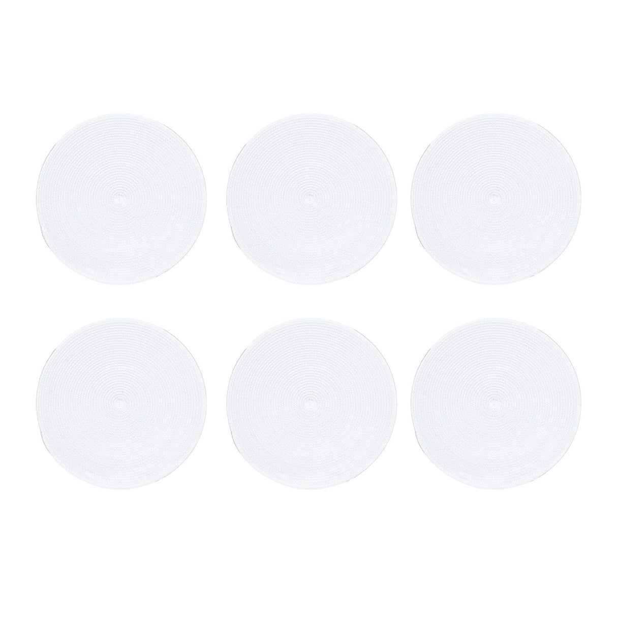 6PCS Round Placemat Woven White Table Mat Heat Insulation Easy to Clean Versatile Dining Accessory for Home Kitchen Decor