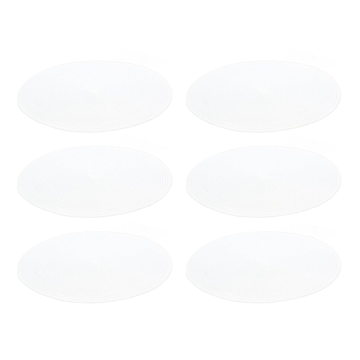 6PCS Round Placemat Woven White Table Mat Heat Insulation Easy to Clean Versatile Dining Accessory for Home Kitchen Decor