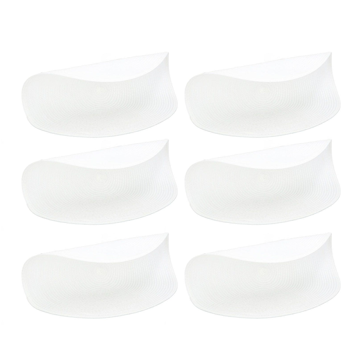 6PCS Round Placemat Woven White Table Mat Heat Insulation Easy to Clean Versatile Dining Accessory for Home Kitchen Decor
