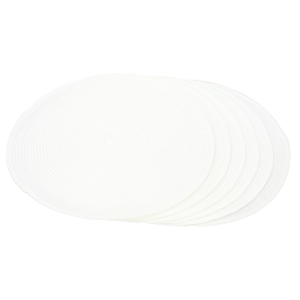 6PCS Round Placemat Woven White Table Mat Heat Insulation Easy to Clean Versatile Dining Accessory for Home Kitchen Decor