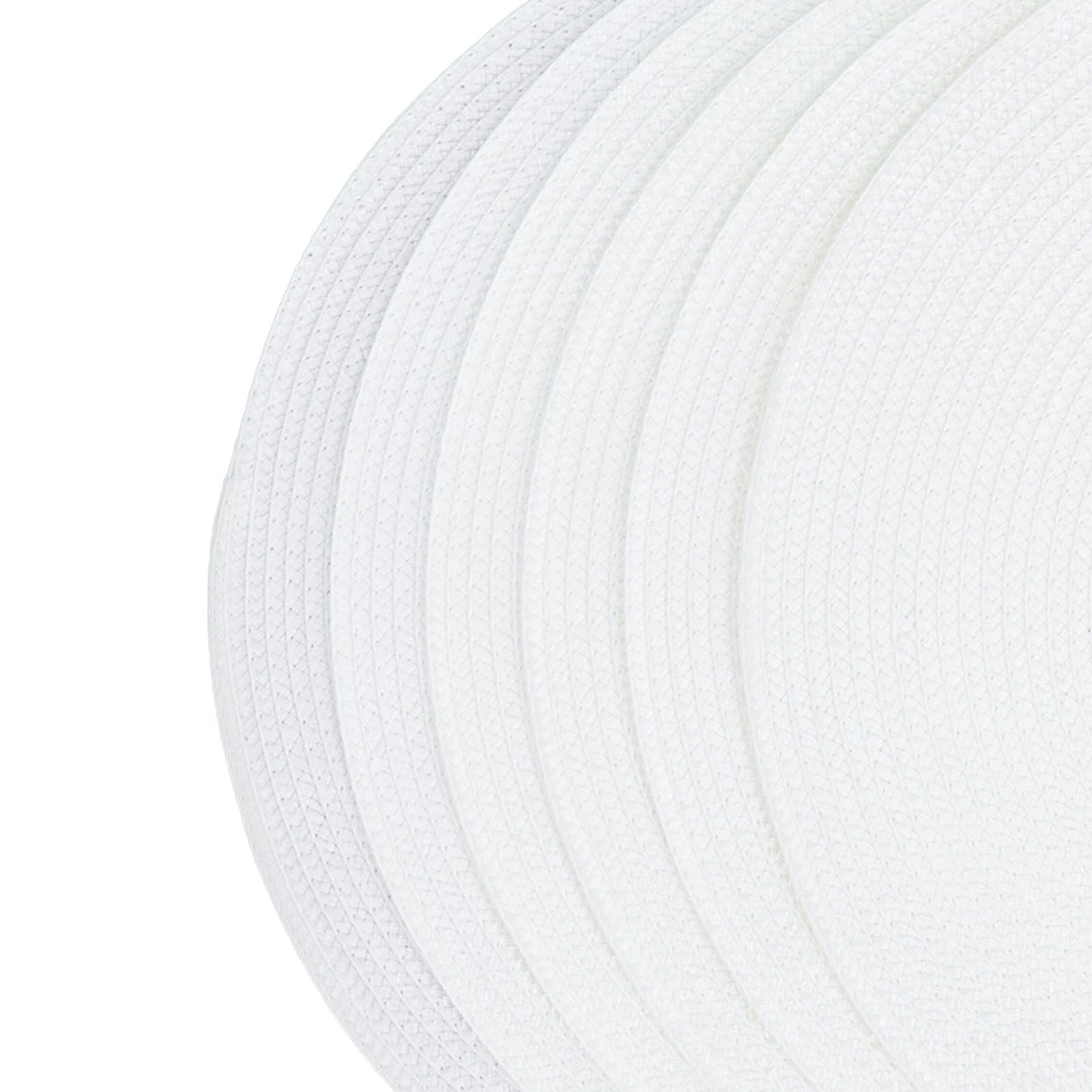 6PCS Round Placemat Woven White Table Mat Heat Insulation Easy to Clean Versatile Dining Accessory for Home Kitchen Decor