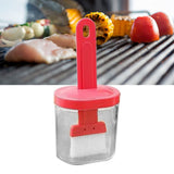 Integrated Silicone Oil Bottle Brush Olive Oil Dispenser Bottle with Silicone Brush for Cooking Baking Barbecue Pickling Pink - Rear View