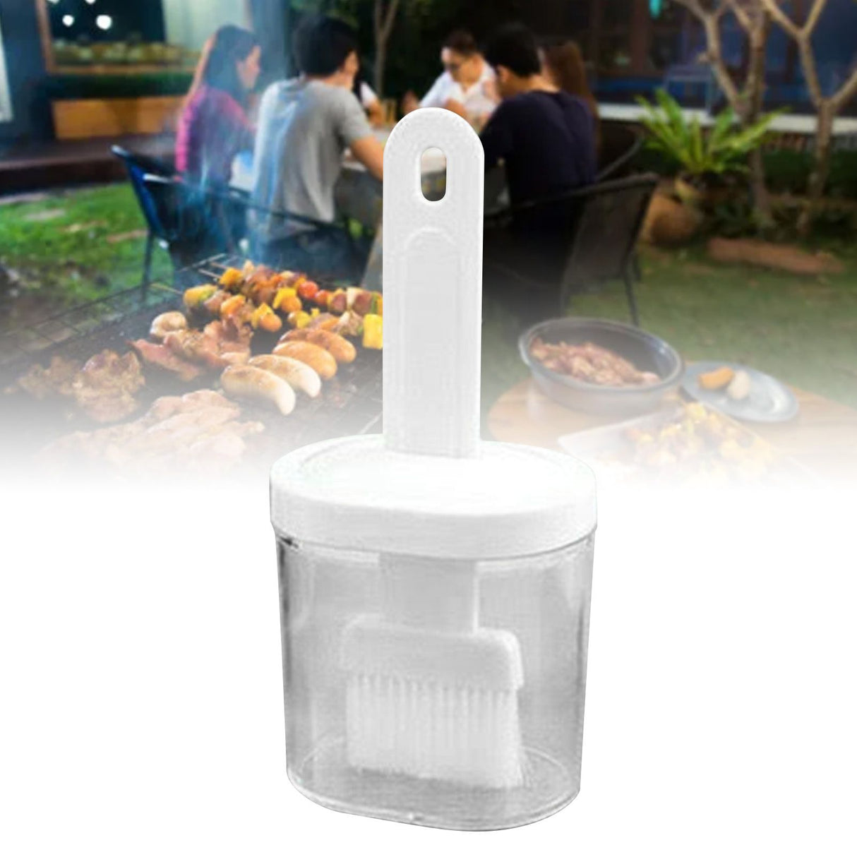 Integrated Silicone Oil Bottle Brush Olive Oil Dispenser Bottle with Silicone Brush for Cooking Baking Barbecue Pickling White