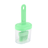 Integrated Silicone Oil Bottle Brush Olive Oil Dispenser Bottle with Silicone Brush for Cooking Baking Barbecue Pickling Green