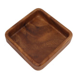 Walnut Fruit Plate Smooth Textured Elegant Wood Serving Tray for Snack Fruit Nut Kitchen Utensils Square 15x15cm - Front View