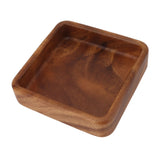 Walnut Fruit Plate Smooth Textured Elegant Wood Serving Tray for Snack Fruit Nut Kitchen Utensils Square 15x15cm - Low Angle