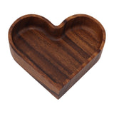 Walnut Fruit Plate Smooth Textured Elegant Wood Serving Tray for Snack Fruit Nut Kitchen Utensils Heart 14.5x14.5cm