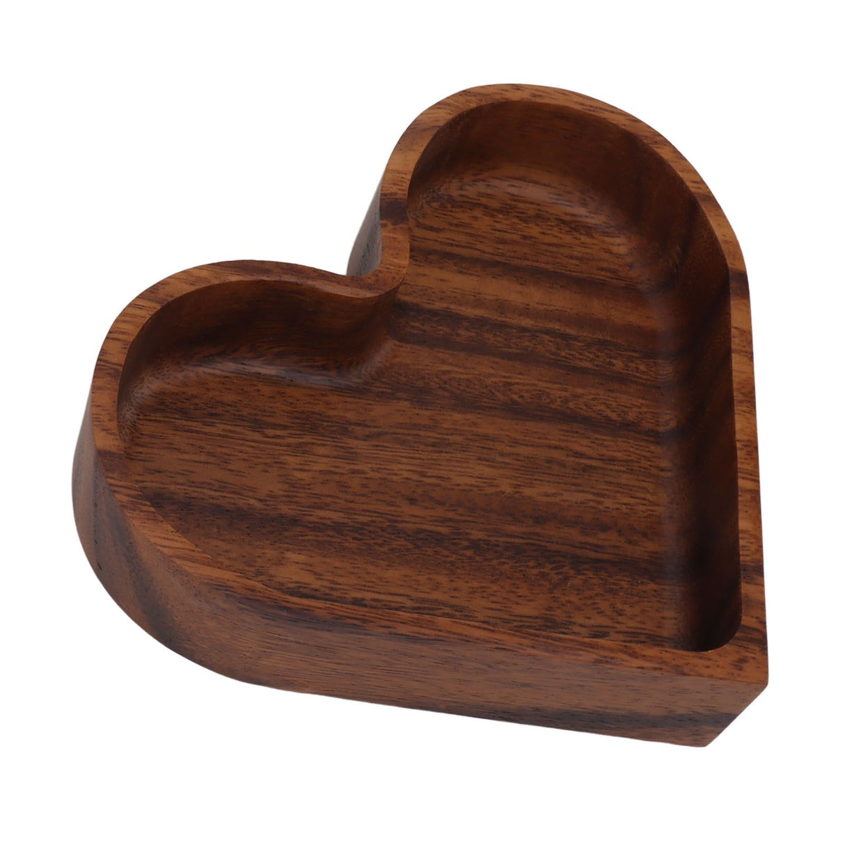 Walnut Fruit Plate Smooth Textured Elegant Wood Serving Tray for Snack Fruit Nut Kitchen Utensils Heart 14.5x14.5cm