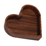 Walnut Fruit Plate Smooth Textured Elegant Wood Serving Tray for Snack Fruit Nut Kitchen Utensils Heart 14.5x14.5cm