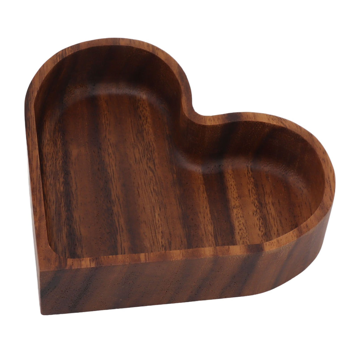 Walnut Fruit Plate Smooth Textured Elegant Wood Serving Tray for Snack Fruit Nut Kitchen Utensils Heart 14.5x14.5cm