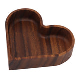 Walnut Fruit Plate Smooth Textured Elegant Wood Serving Tray for Snack Fruit Nut Kitchen Utensils Heart 14.5x14.5cm