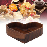 Walnut Fruit Plate Smooth Textured Elegant Wood Serving Tray for Snack Fruit Nut Kitchen Utensils Heart 14.5x14.5cm