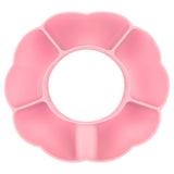 5 Grid Silicone Divided Serving Tray Snack Divider Divided Container Round Serving Platter for 40oz Cup Pink