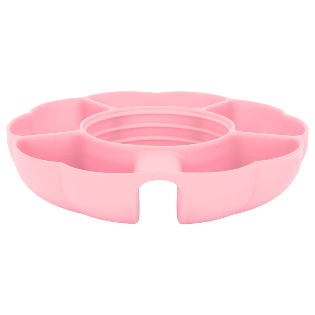 5 Grid Silicone Divided Serving Tray Snack Divider Divided Container Round Serving Platter for 40oz Cup Pink