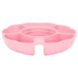 5 Grid Silicone Divided Serving Tray Snack Divider Divided Container Round Serving Platter for 40oz Cup Pink - Front View