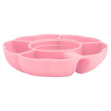 5 Grid Silicone Divided Serving Tray Snack Divider Divided Container Round Serving Platter for 40oz Cup Pink
