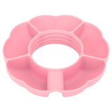 5 Grid Silicone Divided Serving Tray Snack Divider Divided Container Round Serving Platter for 40oz Cup Pink - 45-Degree Angle
