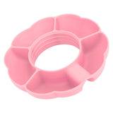 5 Grid Silicone Divided Serving Tray Snack Divider Divided Container Round Serving Platter for 40oz Cup Pink - Rear View