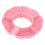 5 Grid Silicone Divided Serving Tray Snack Divider Divided Container Round Serving Platter for 40oz Cup Pink - Close-Up Angle