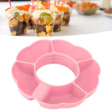 5 Grid Silicone Divided Serving Tray Snack Divider Divided Container Round Serving Platter for 40oz Cup Pink - Extra Image