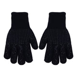 BBQ Gloves Fireproof Heat Resistant Prevent Slip Grilling Gloves for Microwave Oven Barbecue Baking Black
