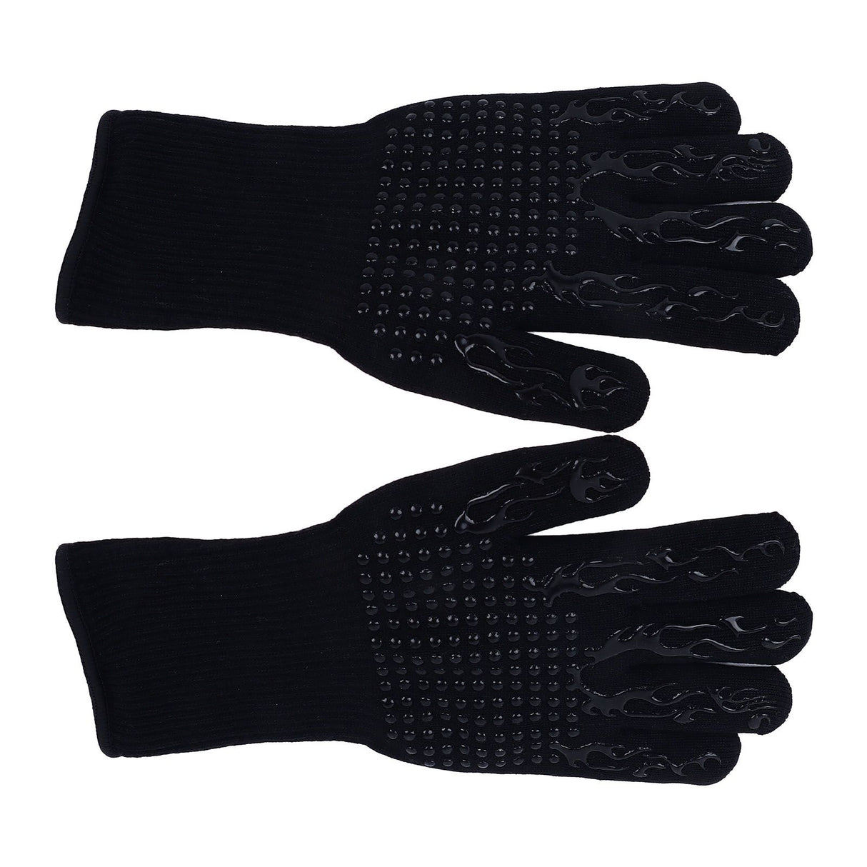 BBQ Gloves Fireproof Heat Resistant Prevent Slip Grilling Gloves for Microwave Oven Barbecue Baking Black