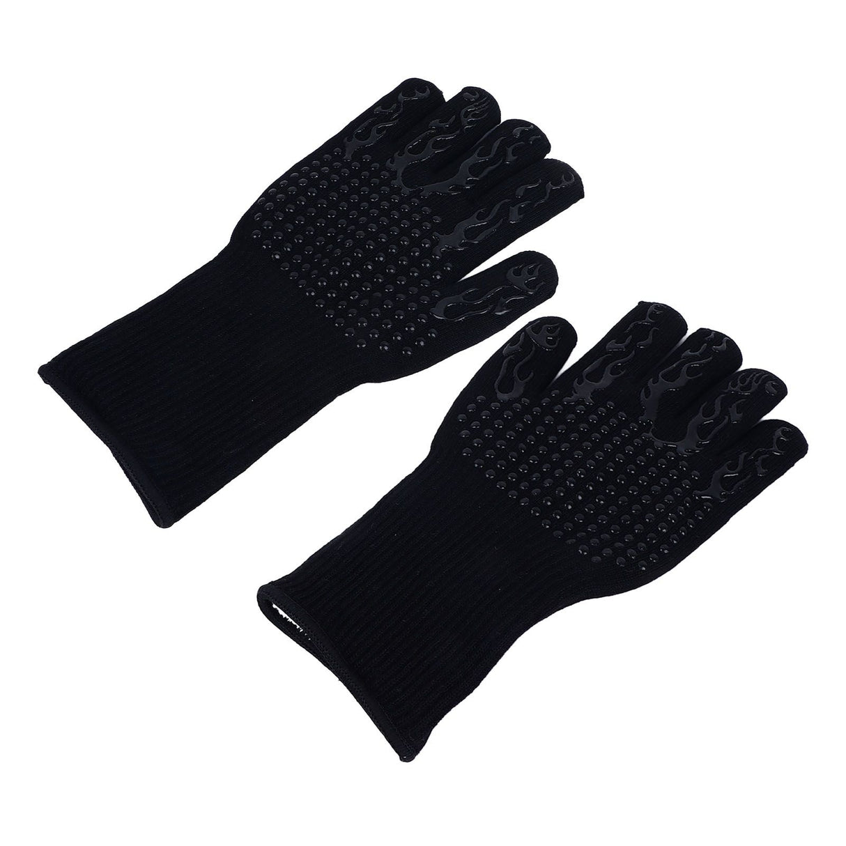 BBQ Gloves Fireproof Heat Resistant Prevent Slip Grilling Gloves for Microwave Oven Barbecue Baking Black