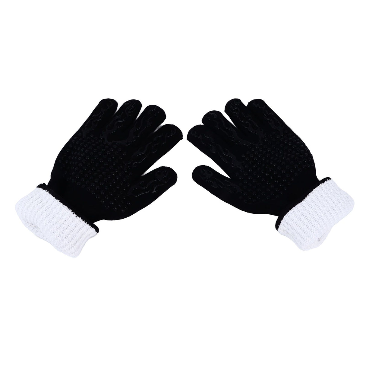 BBQ Gloves Fireproof Heat Resistant Prevent Slip Grilling Gloves for Microwave Oven Barbecue Baking Black