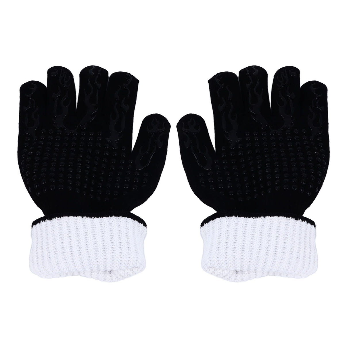 BBQ Gloves Fireproof Heat Resistant Prevent Slip Grilling Gloves for Microwave Oven Barbecue Baking Black
