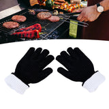 BBQ Gloves Fireproof Heat Resistant Prevent Slip Grilling Gloves for Microwave Oven Barbecue Baking Black