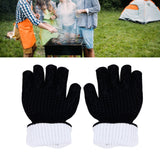 BBQ Gloves Fireproof Heat Resistant Prevent Slip Grilling Gloves for Microwave Oven Barbecue Baking Black
