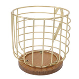 Mug Shape Coffee Pod Holder Coffee Capsule Storage Basket for Counter Coffee Bar Tabletop Kitchen Living Room Wordless Gold - Side View