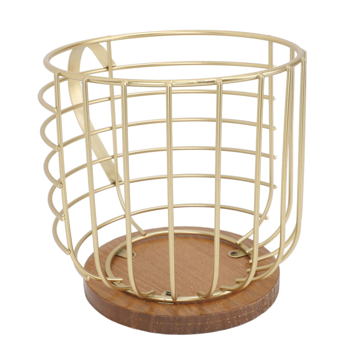 Mug Shape Coffee Pod Holder Coffee Capsule Storage Basket for Counter Coffee Bar Tabletop Kitchen Living Room Wordless Gold