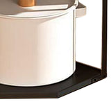 Kitchen Small Corner Shelf Rack Fan Shaped Space Saving Stable Carbon Steel Cookware Stand for Pots Pans 2 Layer Black 27x27x27.6cm - Close-Up Angle